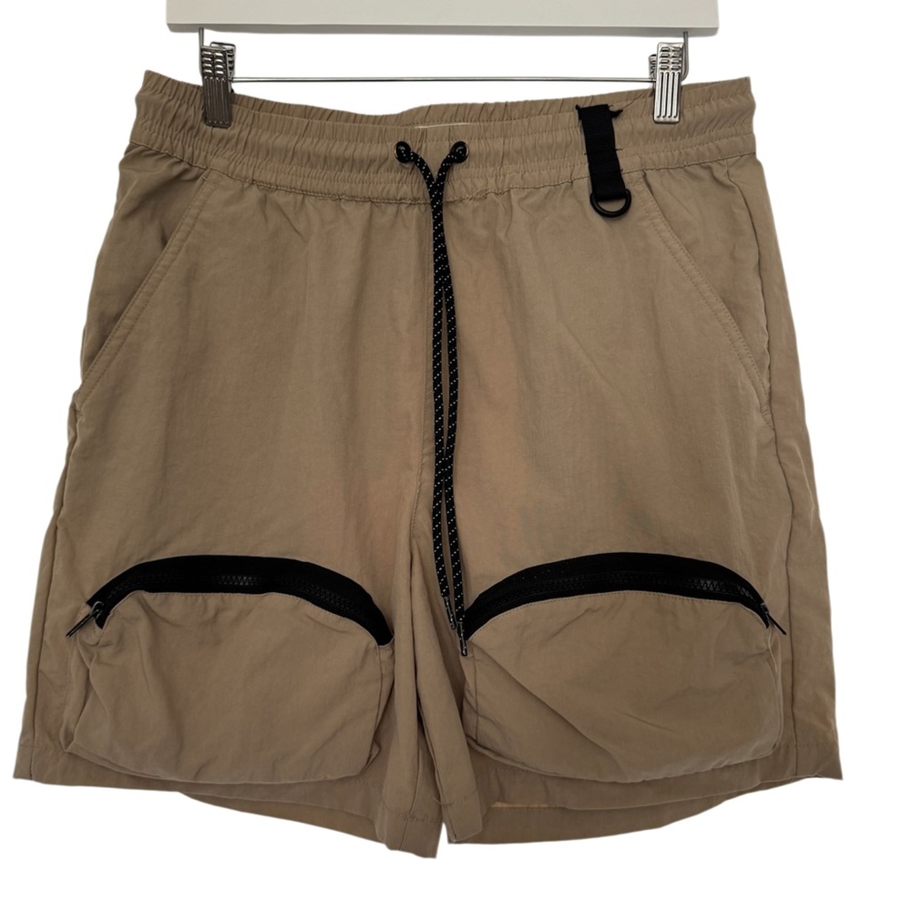 PACSUN Tan Cargo‎ Shorts Men's Casual Elastic Waist Drawstring Lightweight - Med